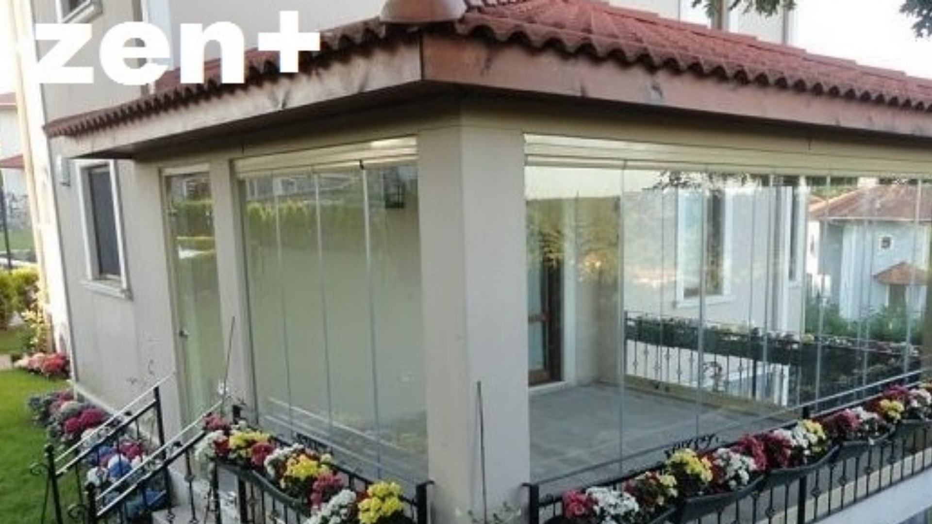 Kiremit pergola çatı cam balkon İzmir